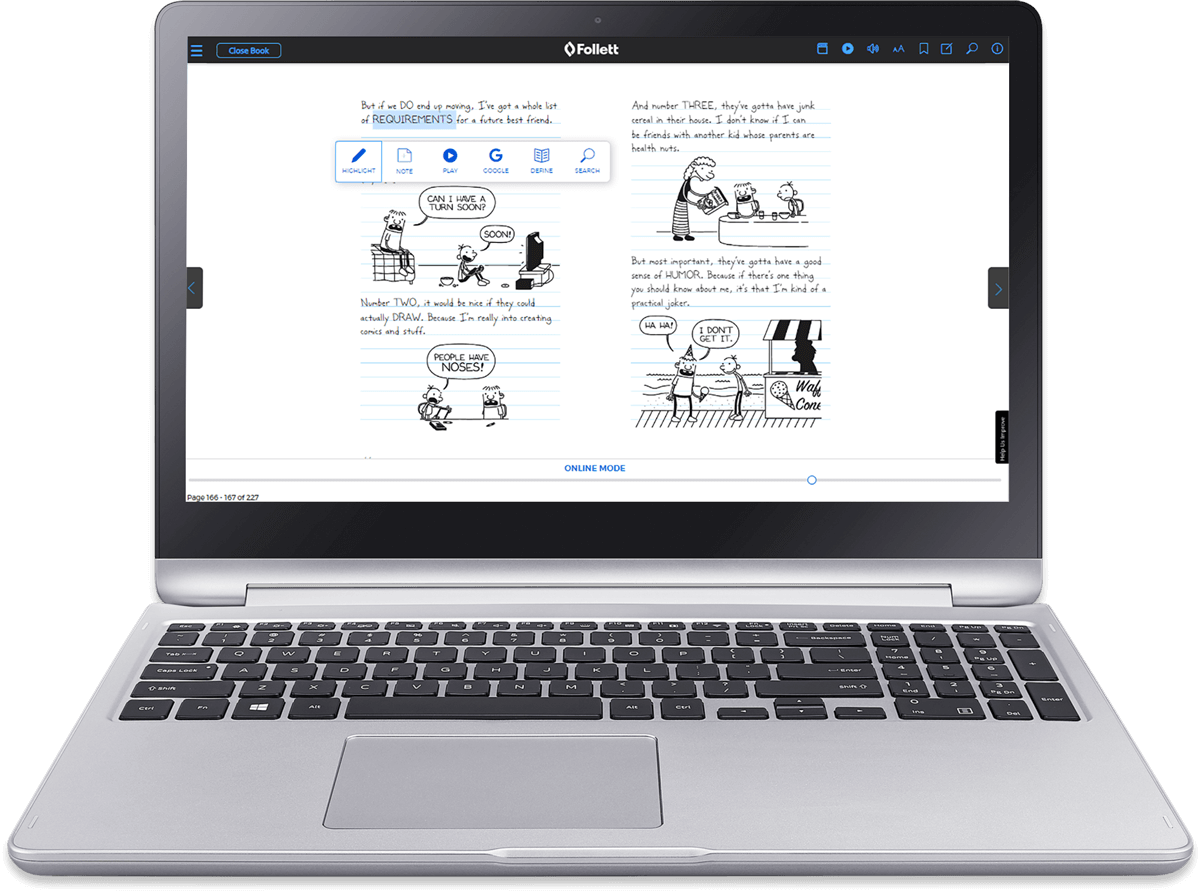 Laptop showing eBook Screen